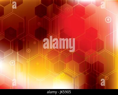 Tecnologia astratta sfondo con esagoni Illustrazione Vettoriale