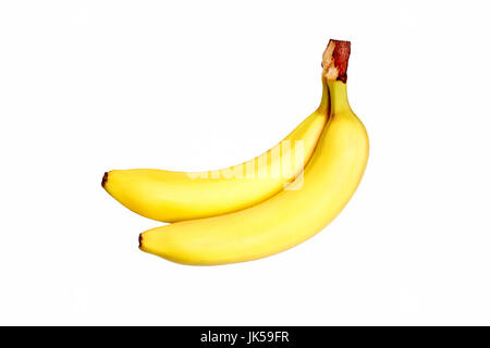 Due banane isolati su sfondo bianco. Foto Stock