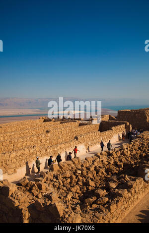 Israele, il Mar Morto, Masada, Rovine presso l'altopiano di Masada Foto Stock