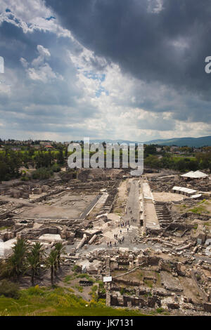 Israele, la Galilea, Beit She-An, Beit She-An National Park, di epoca romana rovine, vista in elevazione Foto Stock