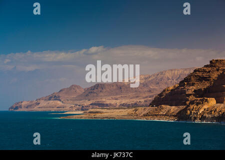 Giordania, il Mar Morto, Mazraa, seascape dalla città di cloruro di potassio Foto Stock