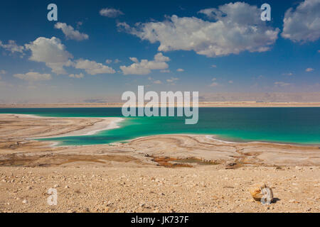 Giordania, il Mar Morto, Mazraa, seascape dalla città di cloruro di potassio Foto Stock