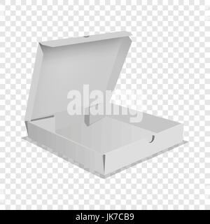 Scatola pizza icona, stile realistico Illustrazione Vettoriale