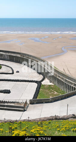 Lone auto sulla pista di go-kart sul lungomare di Blackpool Foto Stock