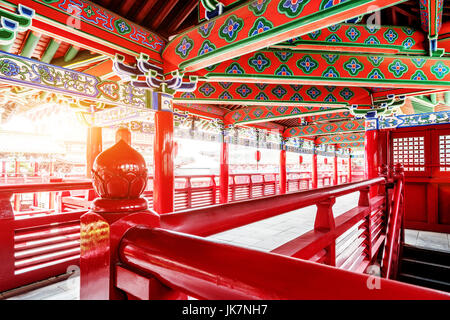 Tengwangge, cinese classica architettura interna struttura in legno. Foto Stock