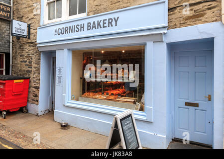 Il Cornish panificio a Padstow, Cornwall, England, Regno Unito Foto Stock