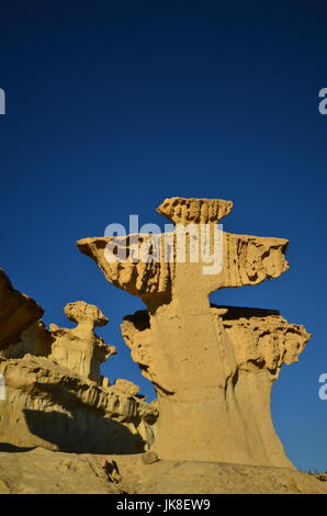 Le formazioni rocciose in Bolnuevo, Mazarrón Foto Stock