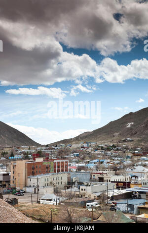 Stati Uniti d'America, Nevada, Grande Bacino, Tonopah, elevati vista città Foto Stock