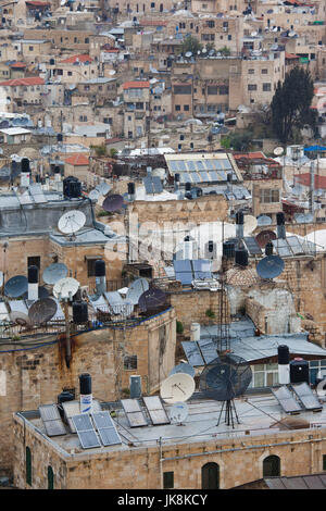 Israele, Gerusalemme, città vecchia, il quartiere cristiano, vista in elevazione della Chiesa luterana del Redentore Foto Stock