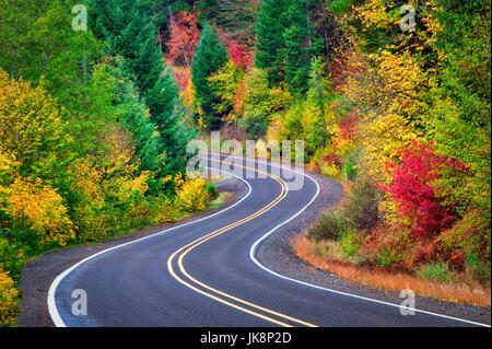 Prospettiva Butte cade Hwy. con l'autunno di colore. Rogue River National Forest, Oregon Foto Stock