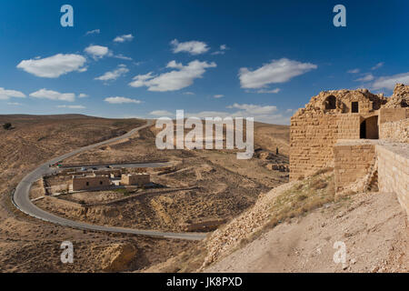 Giordania, Kings Highway, Shobak, le rovine del castello di Shobak, costruito nel 1115 Annuncio dal crociato re Baldwin I Foto Stock