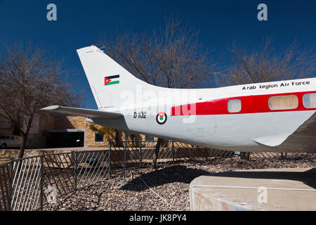 Giordania, Amman, Royal Automoblie Museum, inizio Giordano Air Force aereo Foto Stock