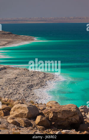 Giordania, il Mar Morto, Mazraa, seascape dalla città di cloruro di potassio Foto Stock