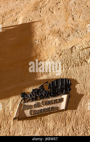 France, Languedoc-Roussillon, dipartimento di Herault, Montpellier, rue de l'Ancien Courrier segno Foto Stock