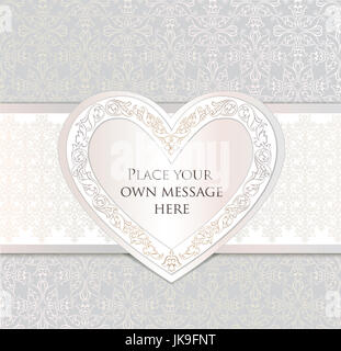 Il giorno di san valentino biglietto di auguri con amore cuori pattern. romantico data card con cuori pioggia sfondo. Foto Stock