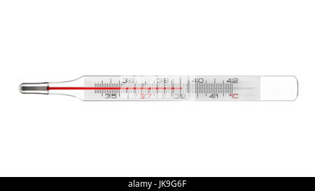 Termometro medico febbre isolati su sfondo bianco del rendering 3D Foto Stock