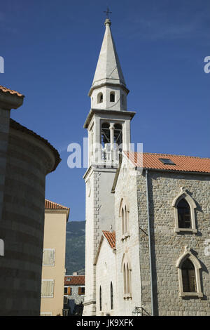 Montenegro, Budva, Altstadt, Stari Grad, Kirche, Foto Stock