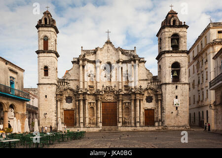 Cuba, La Habana, La Habana Vieja, Plaza de la Catedral, Catedral de San Cristobal de la Habana Foto Stock