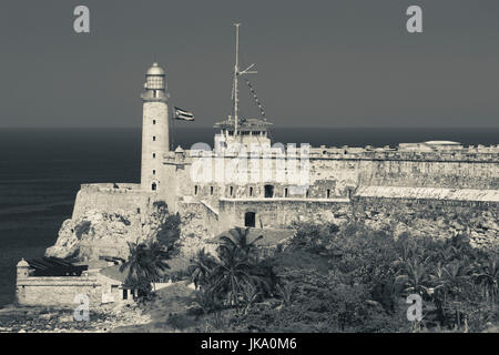 Cuba, La Habana, Castillo de los Tres Santos Reys del Morro fortezza Foto Stock