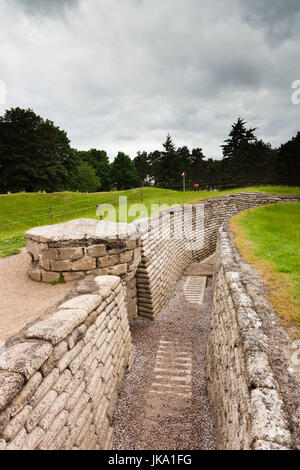 Francia, regione Nord - Pas de Calais, Pas de Calais Dipartimento, Vimy, Vimy Ridge National Historic Site of Canada, guerra mondiale un sito di battaglia e Memoriale di truppe canadesi, trincee di replica Foto Stock