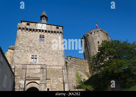 Francia, regione della Normandia, Manche Department, Bricquebec, castello del XIV secolo Foto Stock