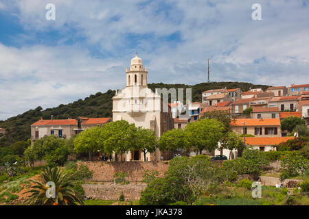 Francia, Corsica, Corse-du-Sud Dipartimento, Corsica Costa Occidentale Regione Cargese, Eglise Catholique de rito Grec, chiesa greca, esterna Foto Stock