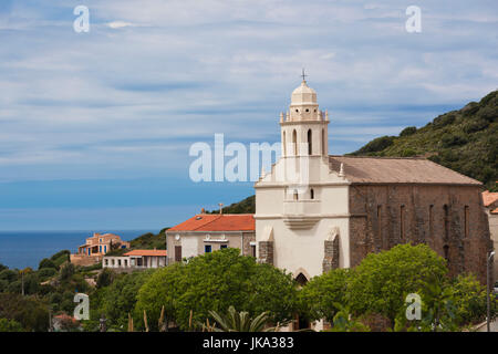 Francia, Corsica, Corse-du-Sud Dipartimento, Corsica Costa Occidentale Regione Cargese, Eglise Catholique de rito Grec, chiesa greca, esterna Foto Stock