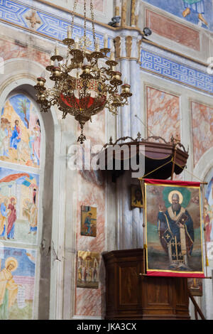 Francia, Corsica, Corse-du-Sud Dipartimento, Corsica Costa Occidentale Regione Cargese, Eglise Catholique de rito Grec, chiesa greca, interno Foto Stock