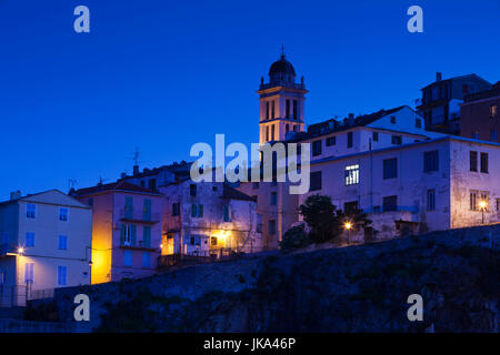 Francia, Corsica, Haute-Corse Reparto, Le Cap Corse, Bastia, Cittadella e Terra Nova, crepuscolo Foto Stock