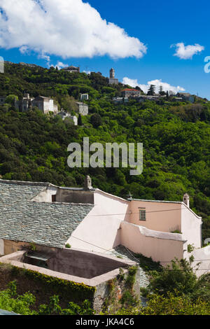 Francia, Corsica, Haute-Corse Reparto, Le Cap Corse, Cannele, vista villaggio Foto Stock