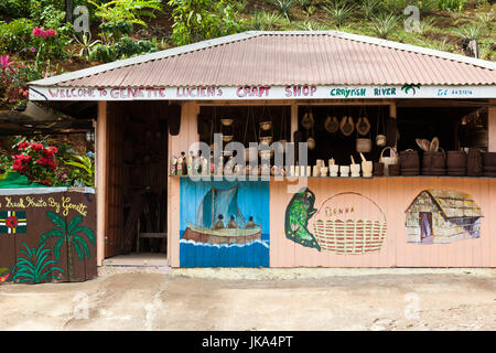 Dominica, Salybia, craft shop Foto Stock