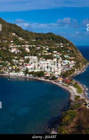 Dominica, Scotts Head, elevati vista città Foto Stock