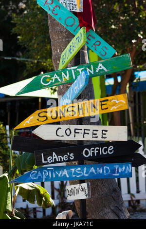 Stati Uniti d'America, Florida, costa del Golfo, Captiva Island, segnaletica Foto Stock