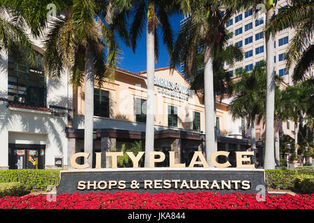 Stati Uniti d'America, Florida, West Palm Beach, Città Place Mall Foto Stock