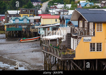 Il Cile, Isola di Chiloe, Castro, palafito palafitte, Foto Stock