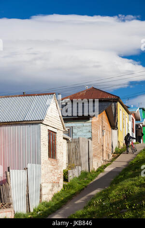 Il Cile, regione di Magallanes, Puerto Natales, casa di dettaglio Foto Stock