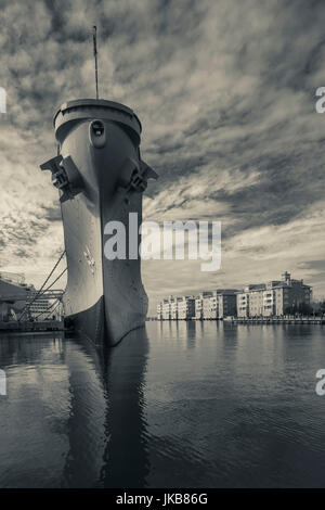 Stati Uniti d'America, Virginia, Norfolk, WW2-era la nave da guerra USS Wisconsin Foto Stock