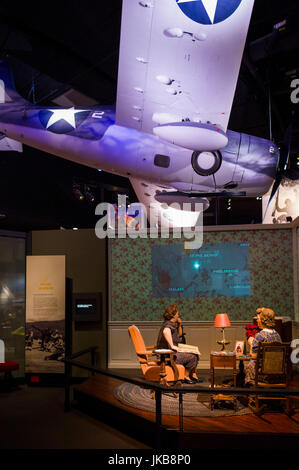 Stati Uniti d'America, Virginia, Triangolo, Museo Nazionale del Marine Corps, WW2-ser presenta, home anteriore e F4F Wildcat aereo da caccia Foto Stock