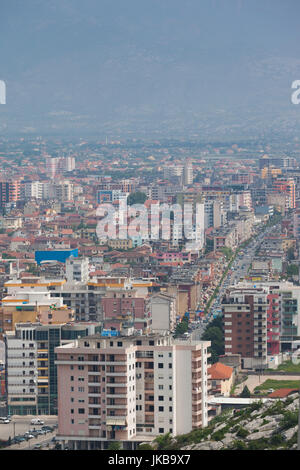 Albania, Shkodra, elevati città vista dal castello di Rozafa Foto Stock