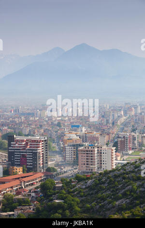 Albania, Shkodra, elevati città vista dal castello di Rozafa Foto Stock