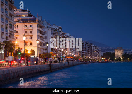 La Grecia e la Macedonia centrale regione di Salonicco, Waterfront, vista tramonto Foto Stock