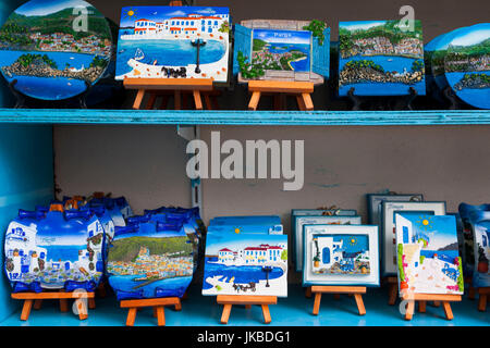 La Grecia, la regione Epiro, Parga, souvenir in miniatura dipinti Foto Stock
