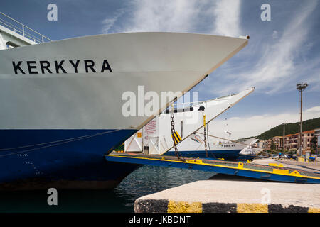 La Grecia, la regione Epiro, Igoumenitsa, porto sul Mar Ionio, traghetti per Corfu Foto Stock