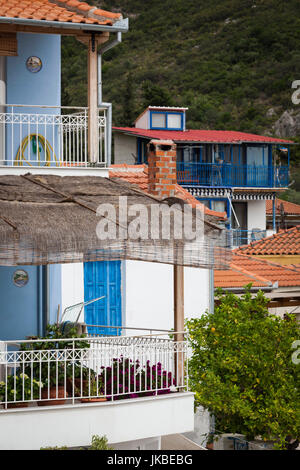 La Grecia, Regione di Tessaglia, Trikeri, Pelion Peninsula, costruzione di dettaglio Foto Stock