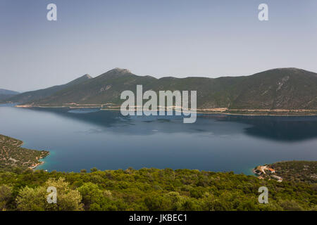 La Grecia, Regione di Tessaglia, Trikeri, Pelion Peninsula, vista in elevazione del Golfo Pagasitikos Foto Stock