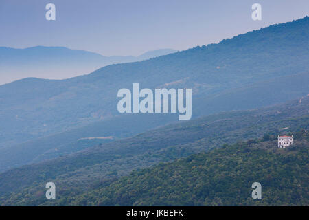 La Grecia, Regione di Tessaglia, Milies, Pelion Peninsula, il paesaggio costiero Foto Stock