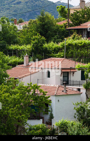 La Grecia, Regione di Tessaglia, Milies, Pelion Peninsula, costruzione di dettaglio Foto Stock