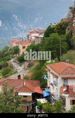 Grecia Grecia Centrale Regione, Arahova, vista città vicino a Mt. Parnassos Foto Stock