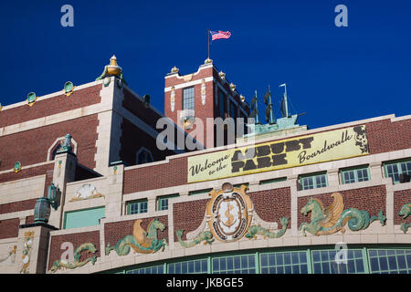 Stati Uniti d'America, New Jersey, Asbury Park, boardwalk edifici Foto Stock