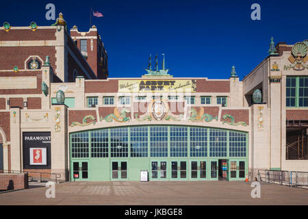 Stati Uniti d'America, New Jersey, Asbury Park, boardwalk edifici Foto Stock